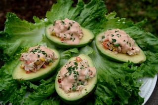 Tuna salad stuffed avocados